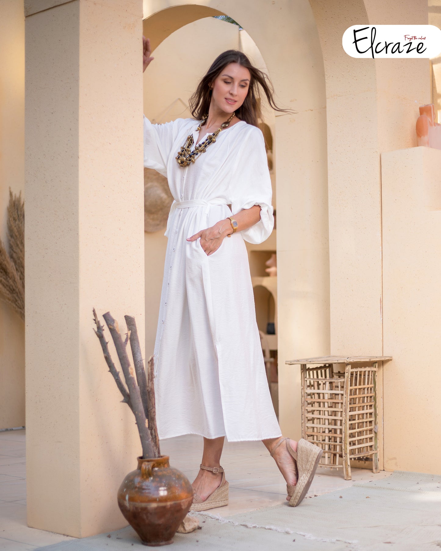 synthetic linen dress