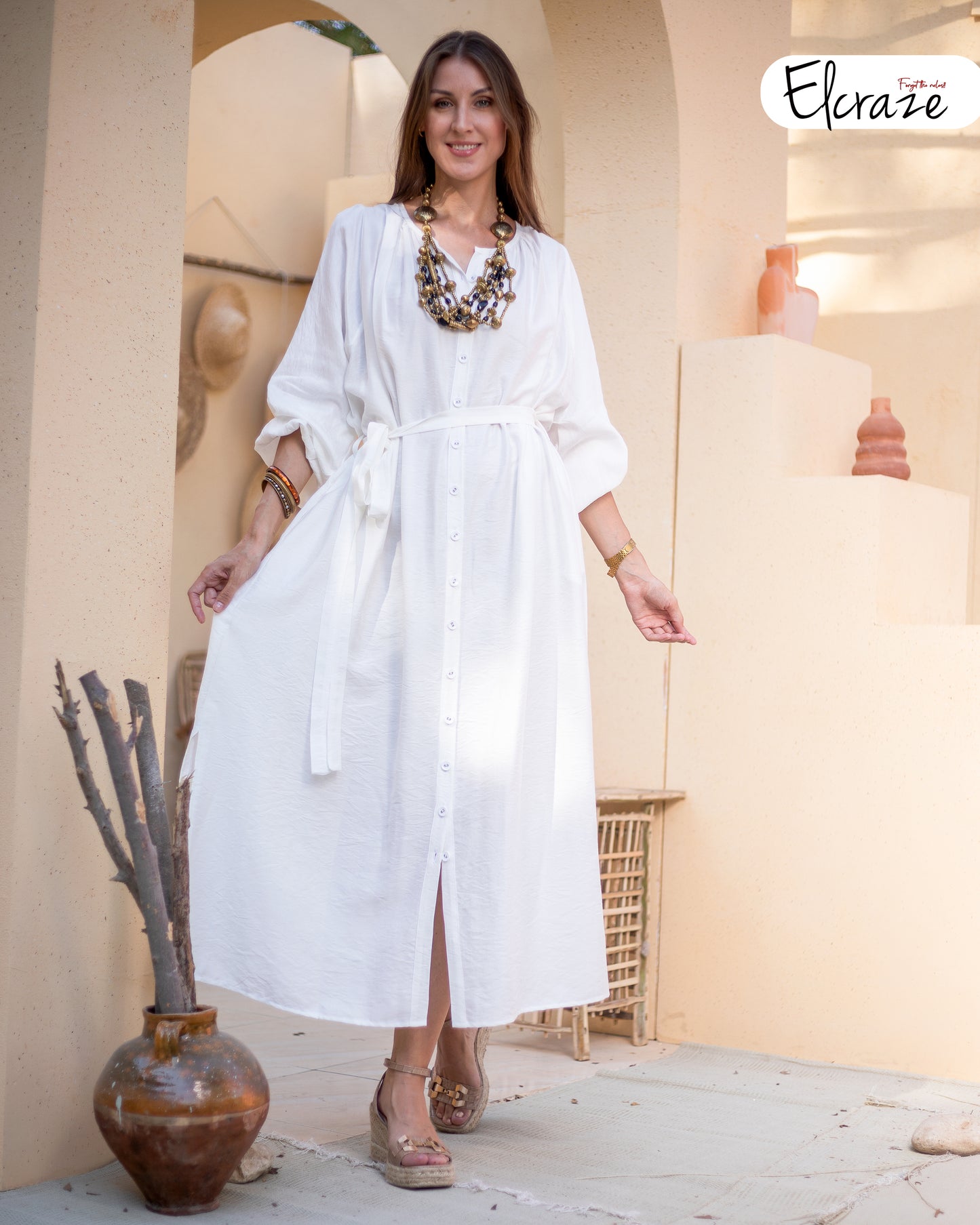 synthetic linen dress