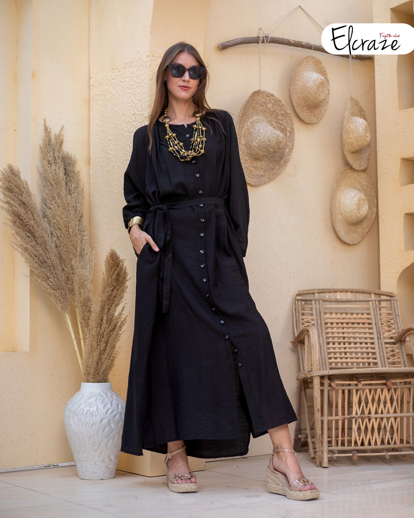 synthetic linen dress