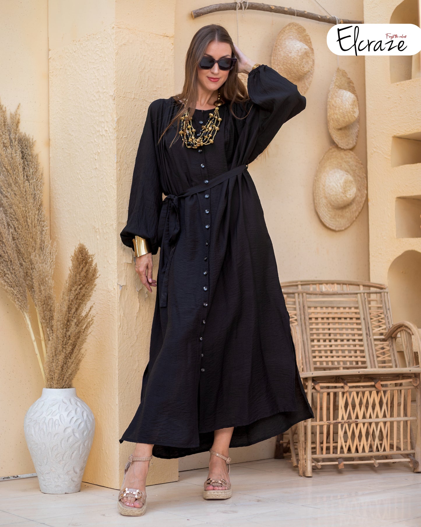synthetic linen dress