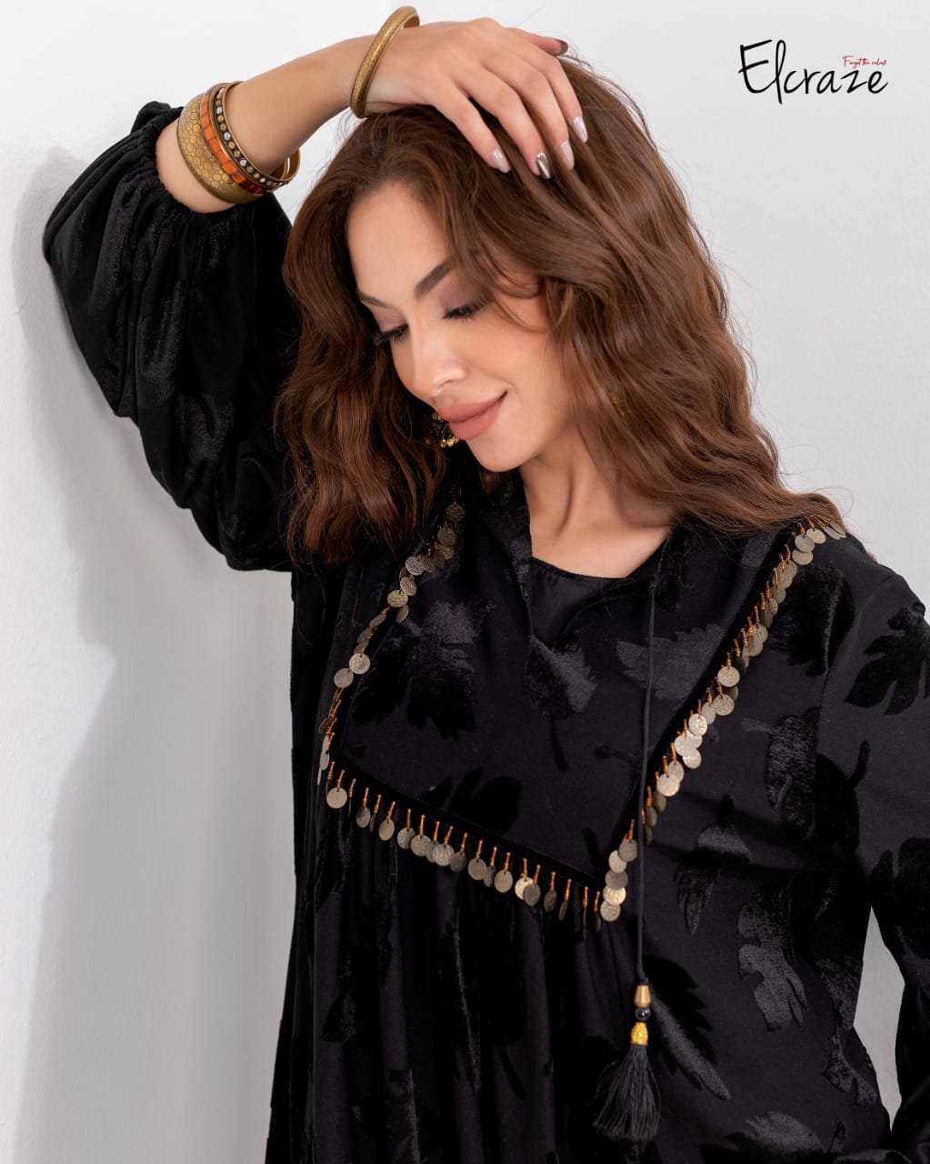 jacquard velvet kaftan