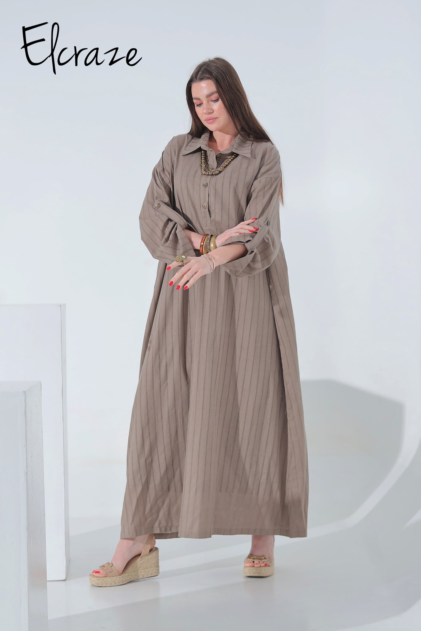 pure cotton long sleeve dress