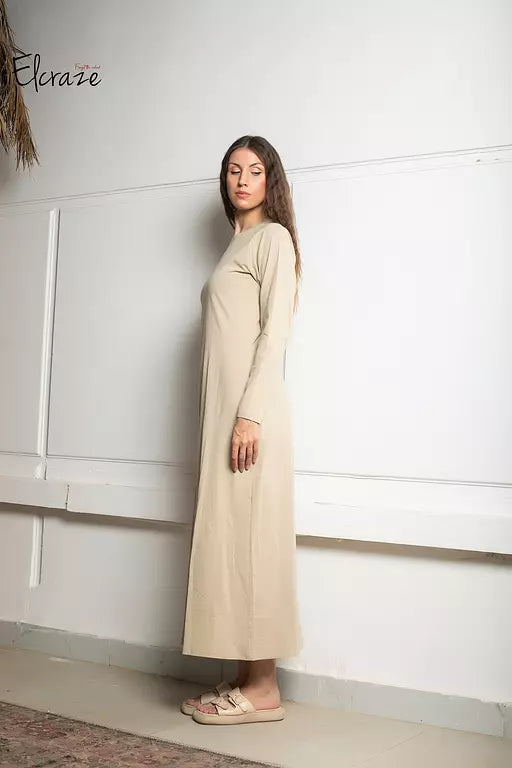 pure cotton long sleeve basic dress