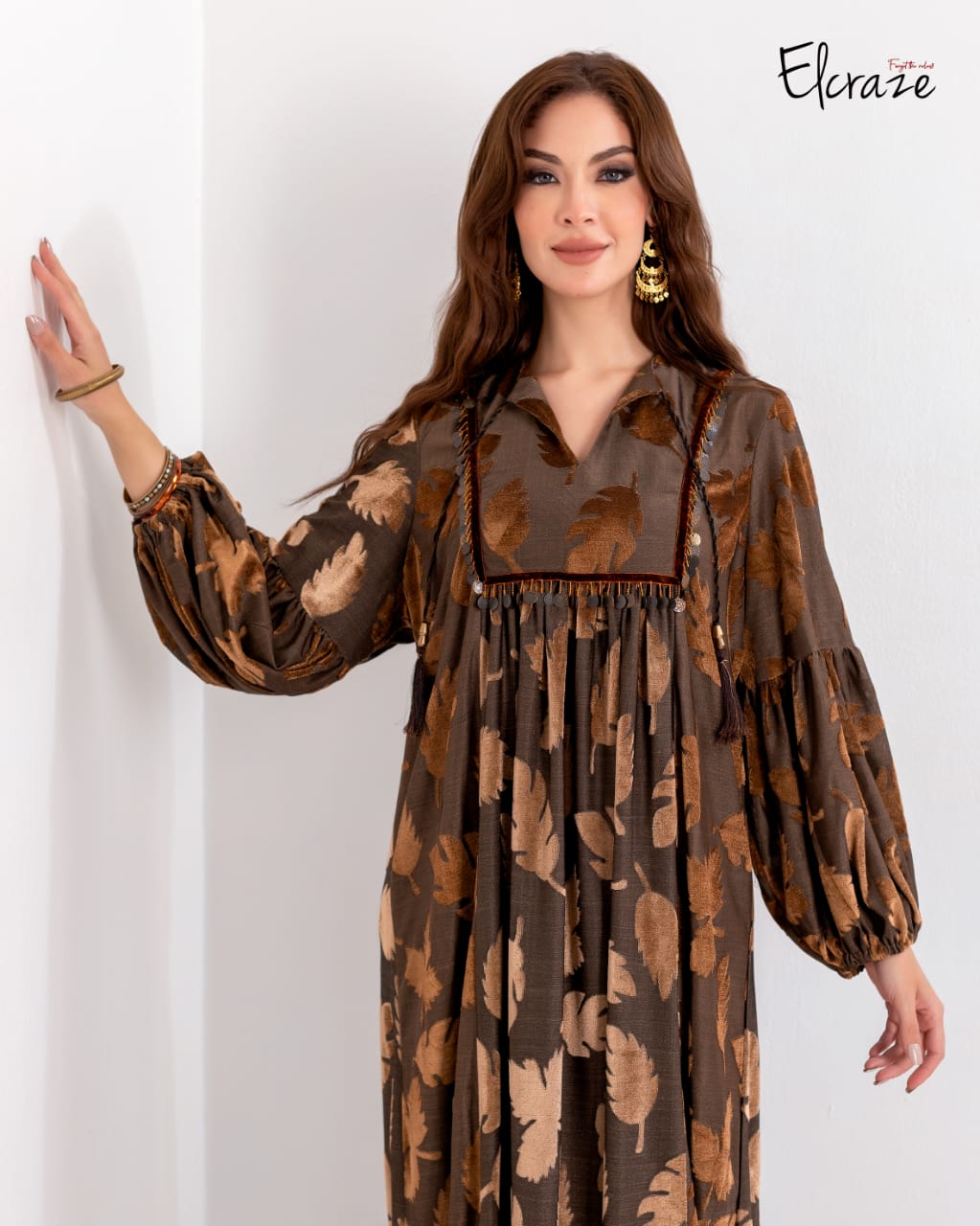 jacquard velvet kaftan