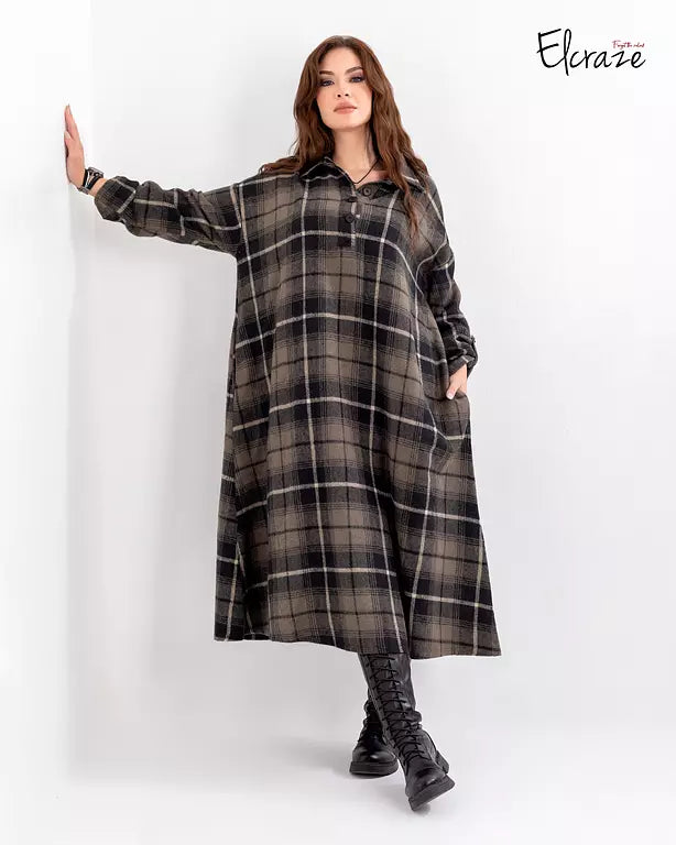 Gogh woolen shirt dress