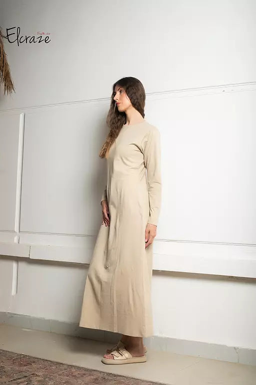 pure cotton long sleeve basic dress