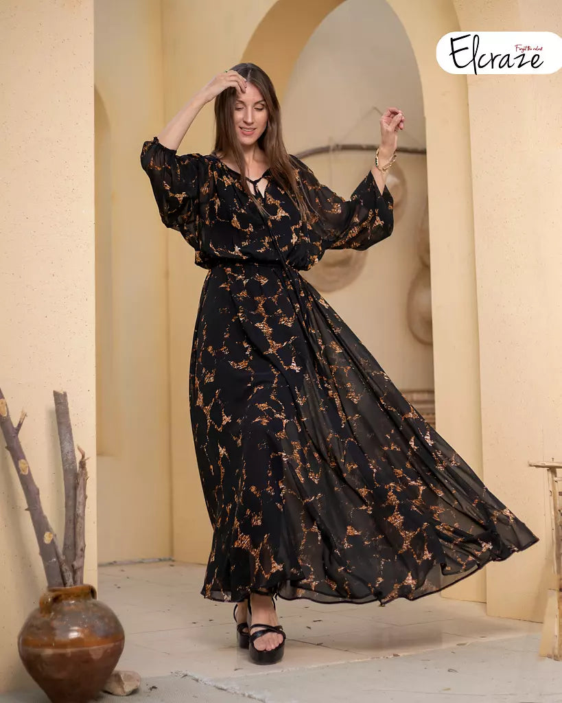 flowy chiffon dress