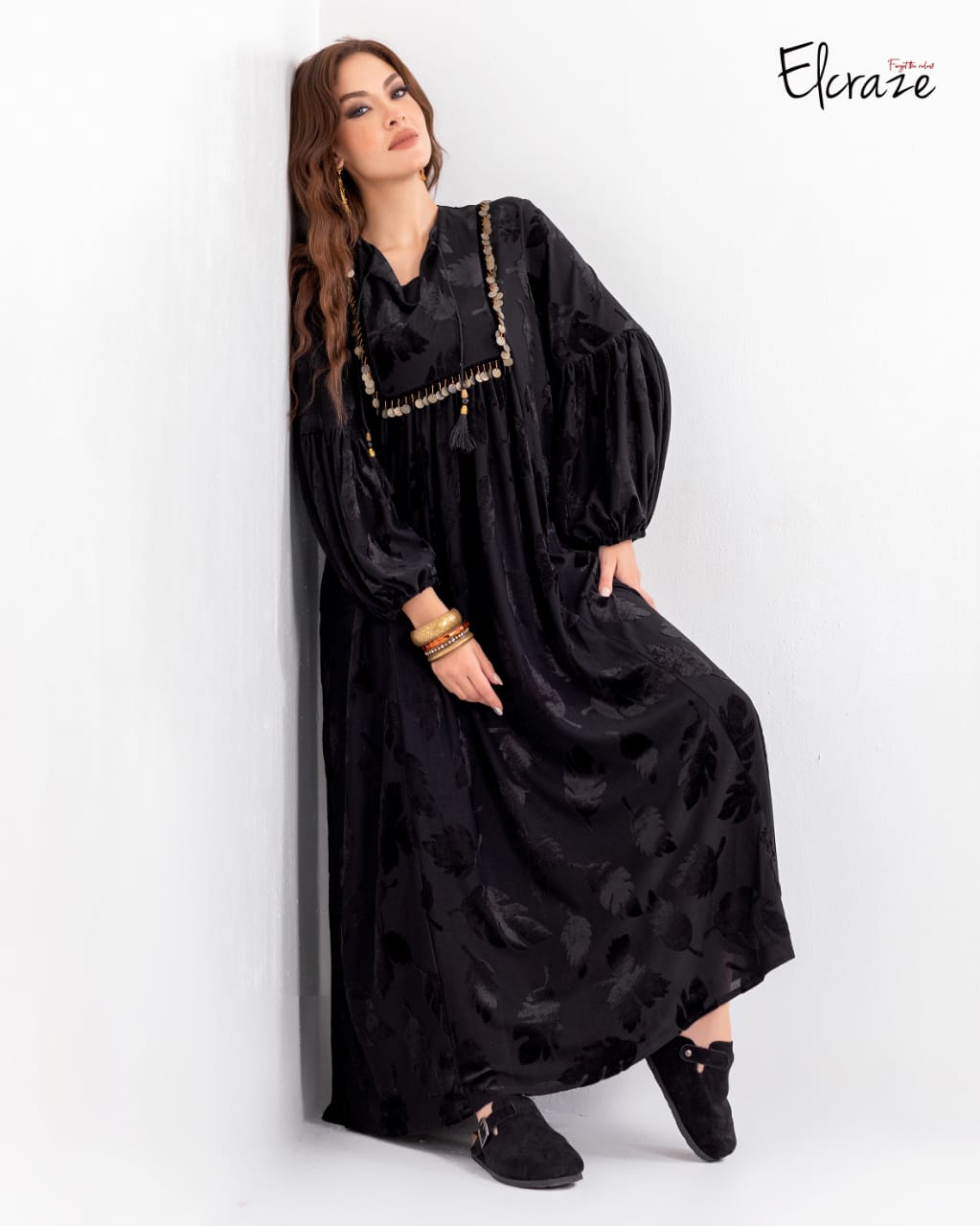 jacquard velvet kaftan