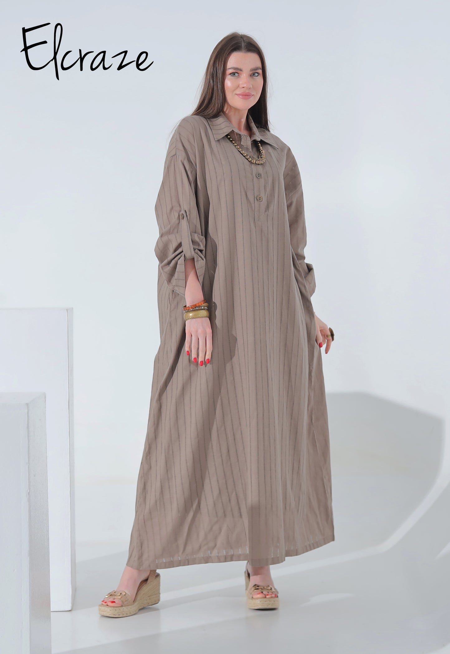 pure cotton long sleeve dress