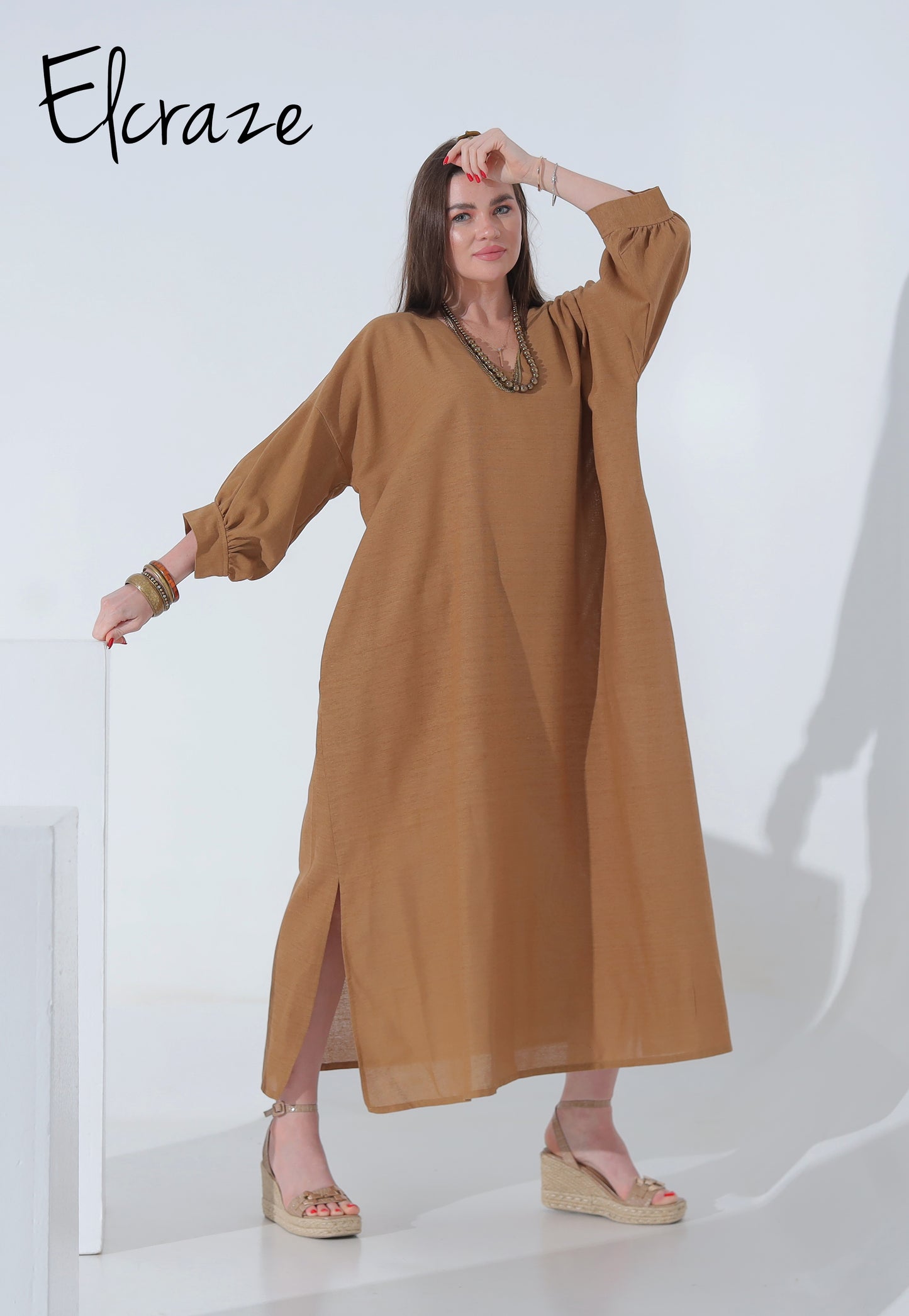 linen blend dress