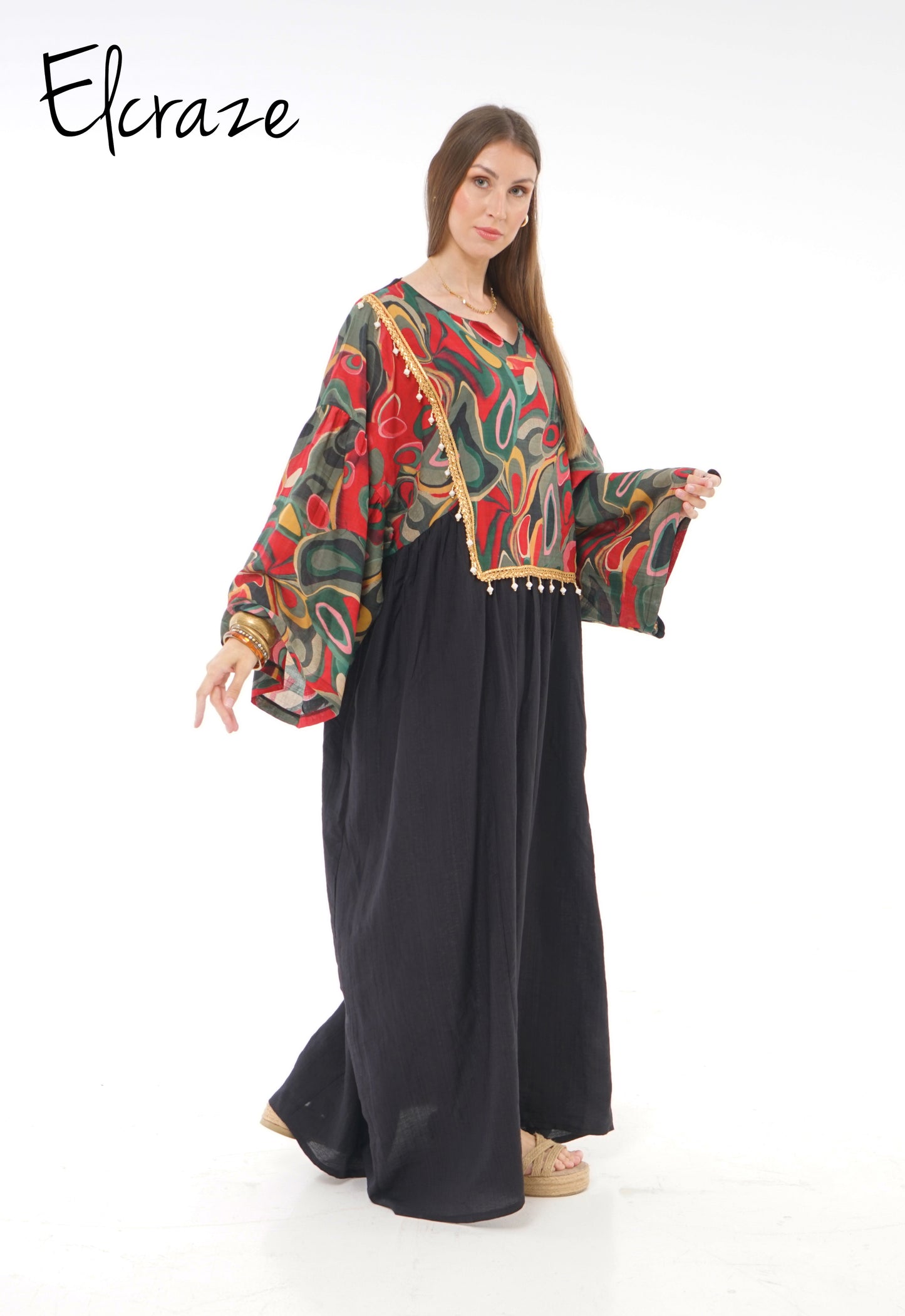 printed cotton galabia dress
