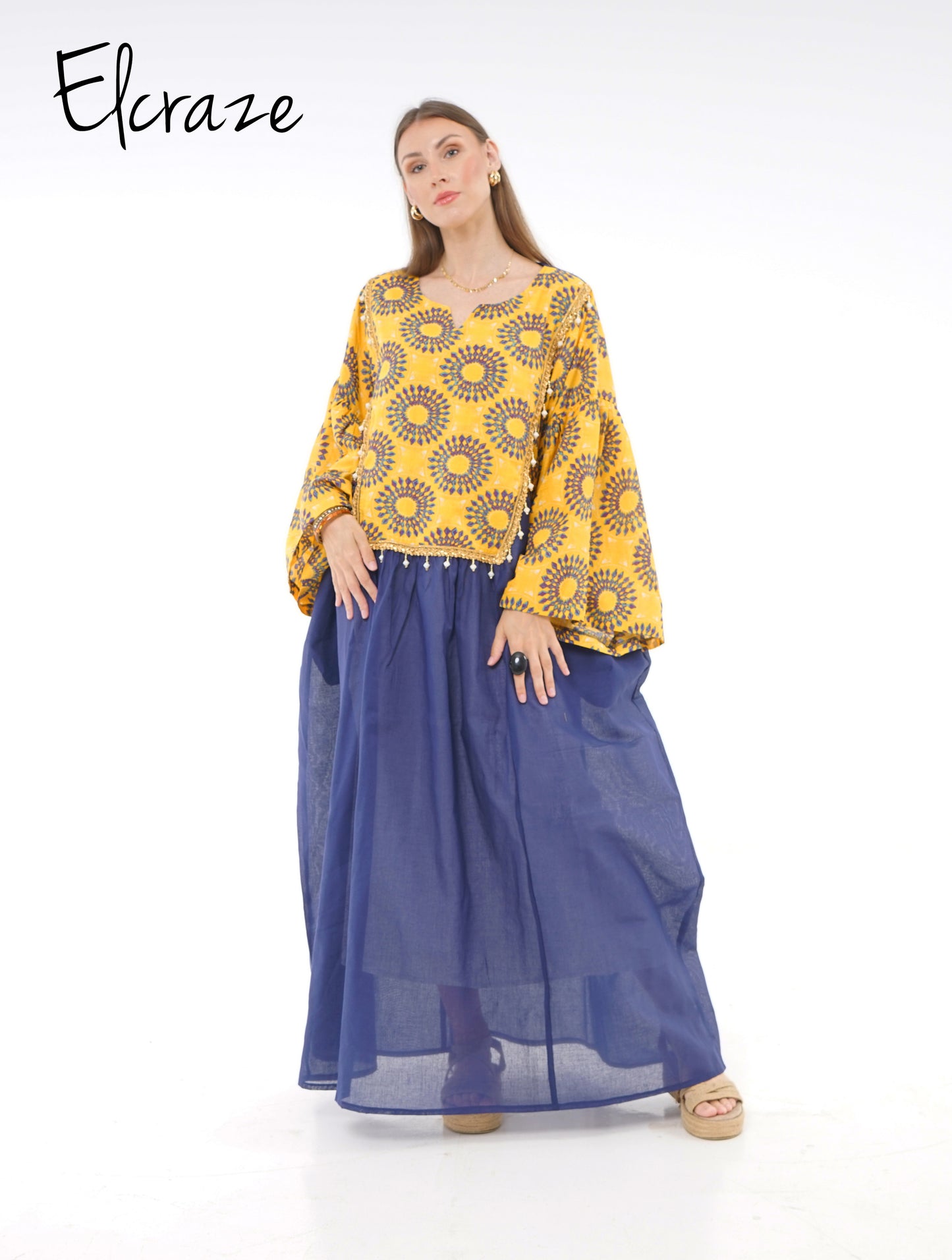 printed cotton galabia dress