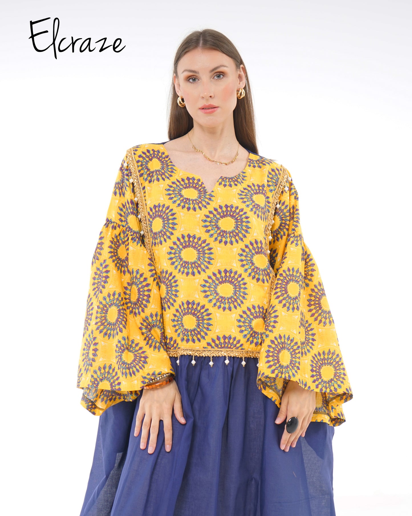 printed cotton galabia dress