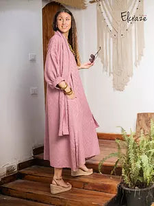 jacquard linen dress nude pink