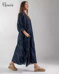 jacquard linen dress