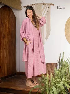 jacquard linen dress nude pink