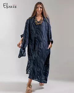 jacquard linen dress