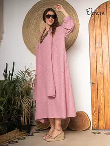 jacquard linen dress nude pink