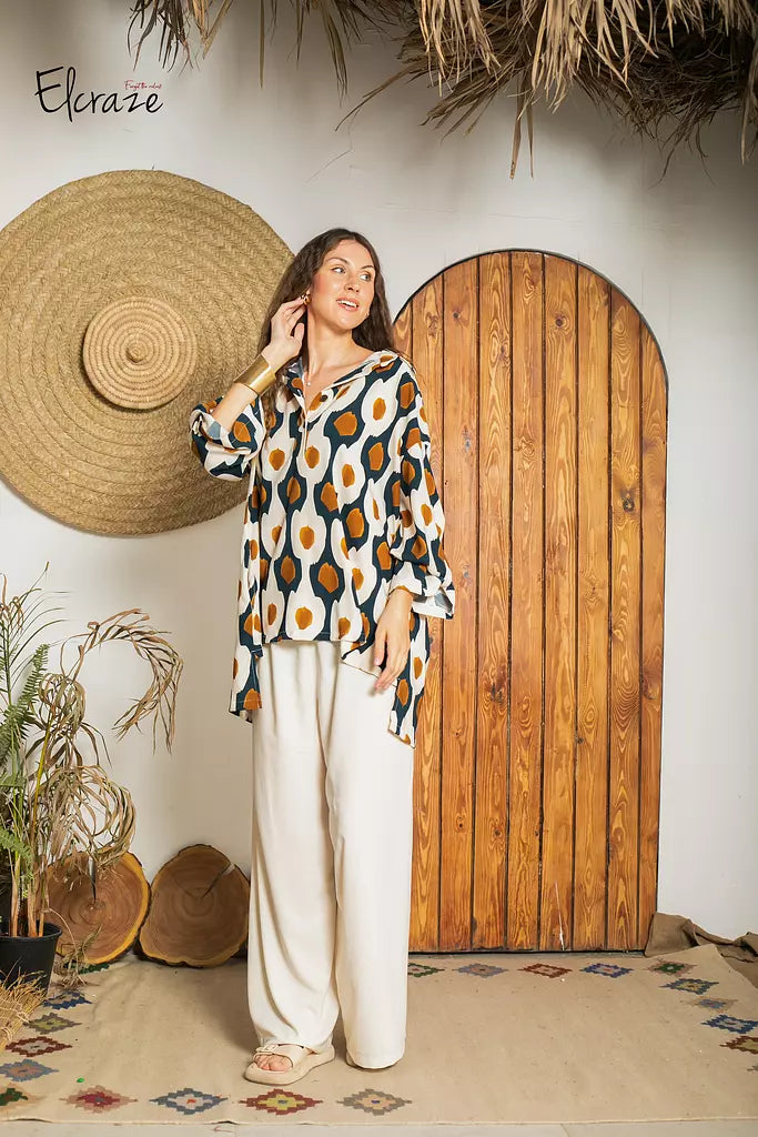 semi formal style blouse teal blue