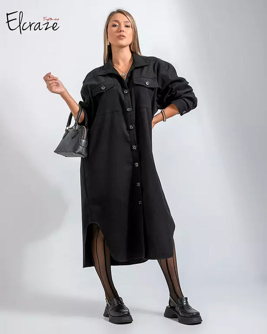 Gogh wool shirt dress