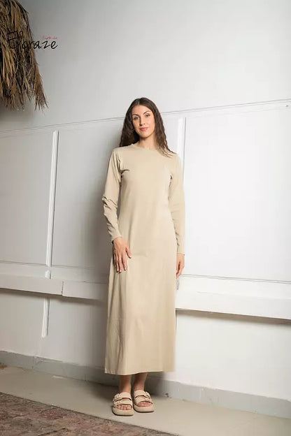 pure cotton long sleeve basic dress