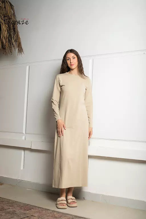 pure cotton long sleeve basic dress