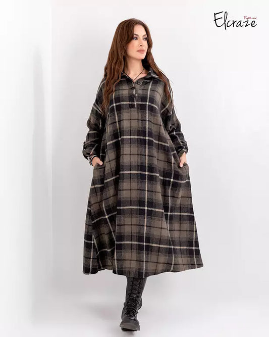 Gogh woolen shirt dress