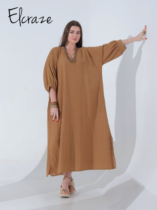 linen blend dress