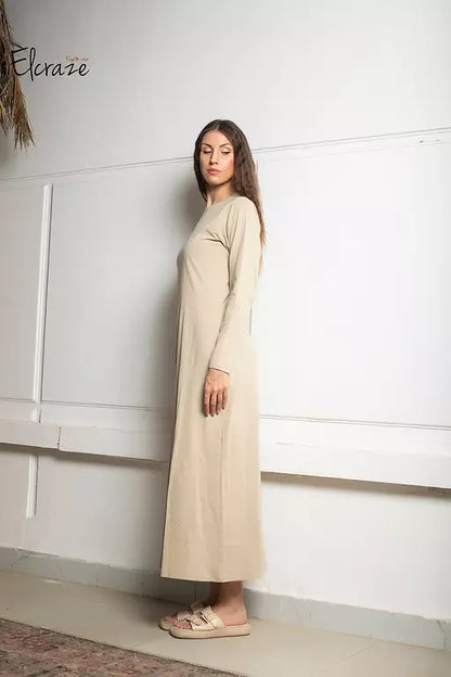 pure cotton long sleeve basic dress