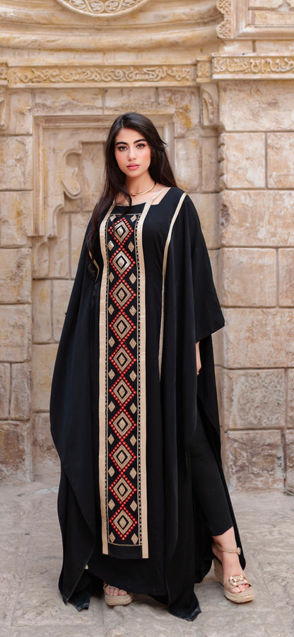 Butterfly embroidered Abaya dress