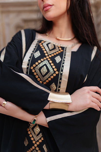 Butterfly embroidered Abaya dress