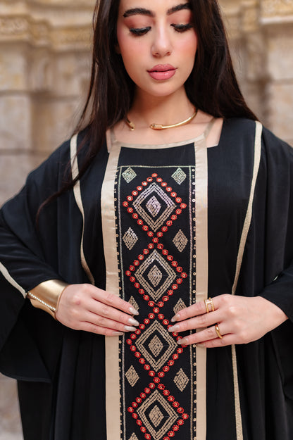 Butterfly embroidered Abaya dress