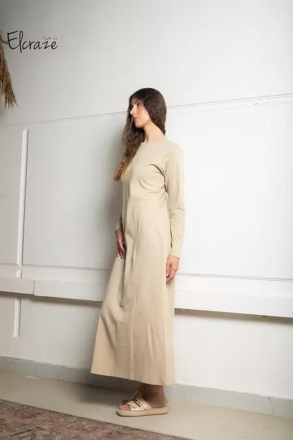 pure cotton long sleeve basic dress