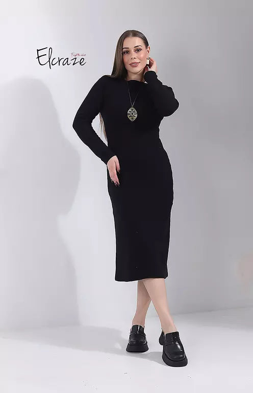 Woolen cotton basic dress