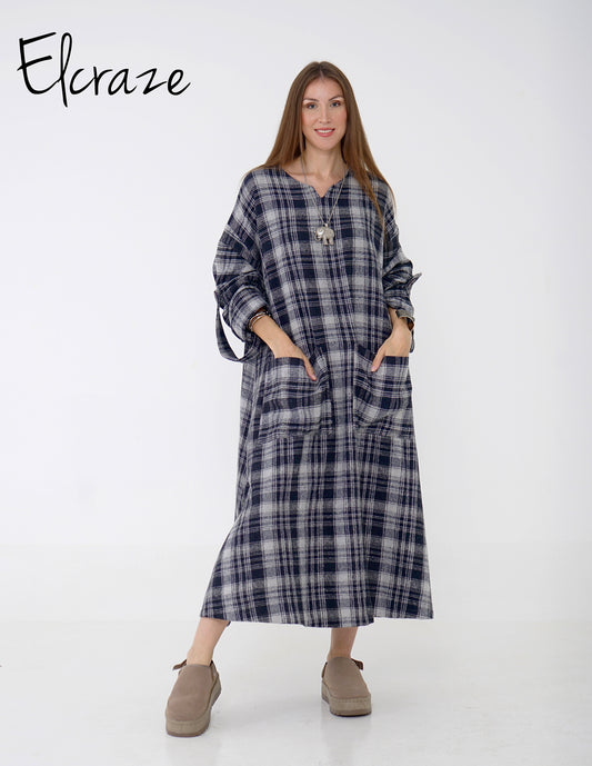 Navy*gray mini dress