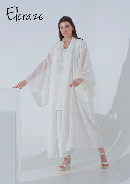 synthetic linen kimono set