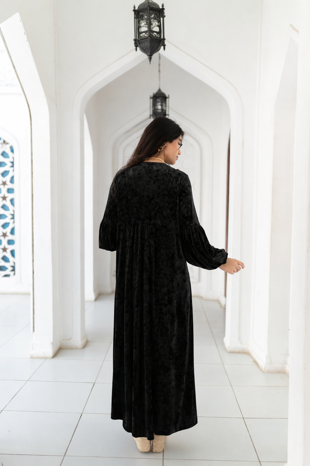 Royal embroidered velvet dress