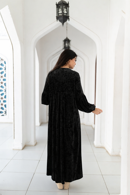 Royal embroidered velvet dress