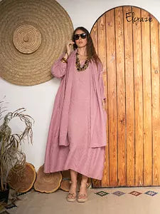 jacquard linen dress nude pink