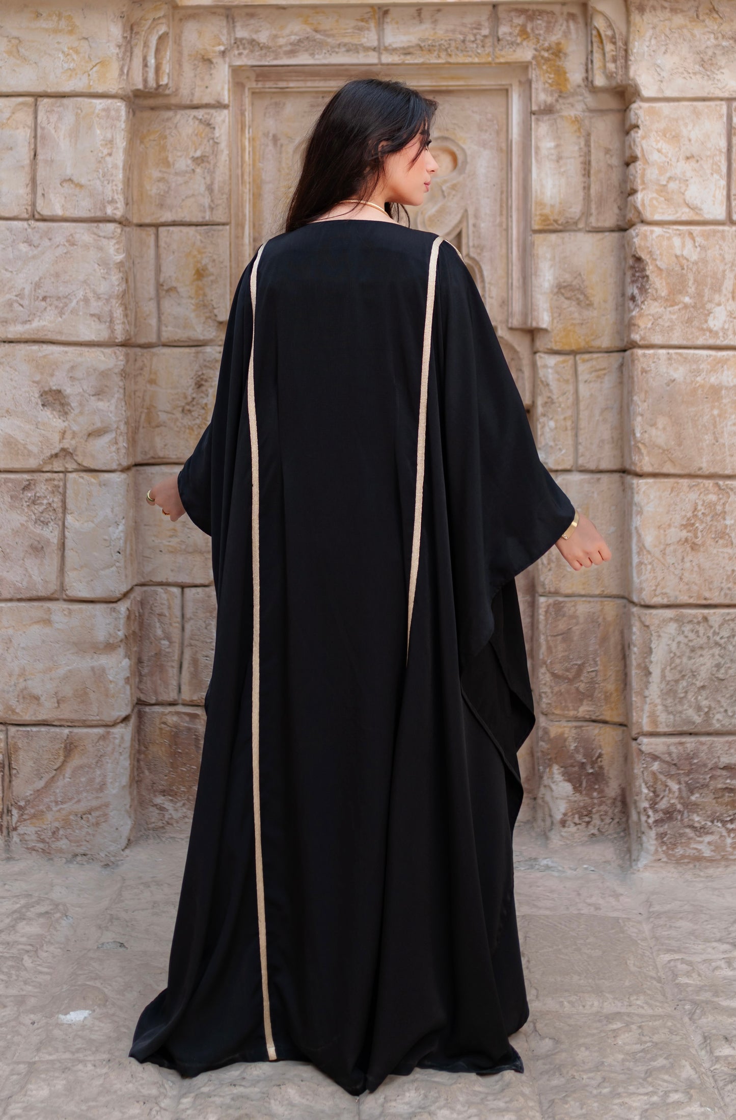 Butterfly embroidered Abaya dress