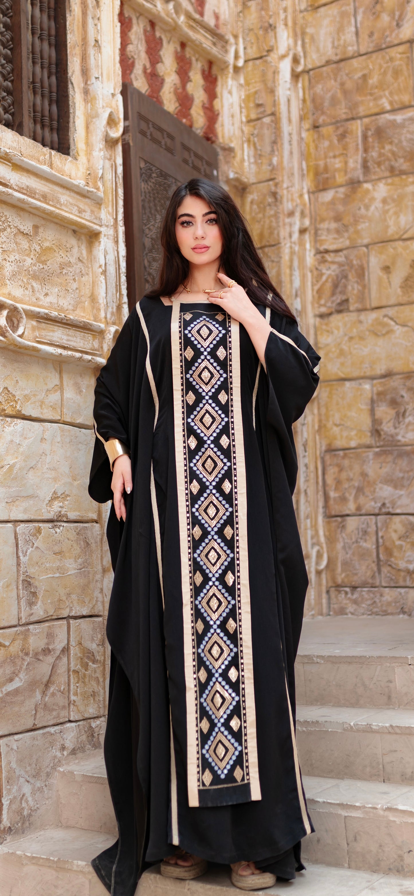 Butterfly embroidered Abaya dress