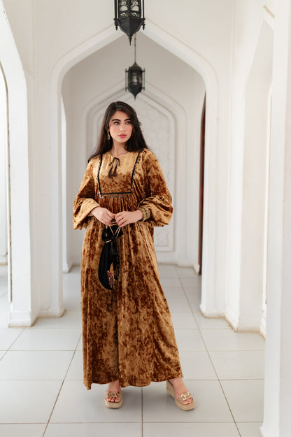 Golden velvet kaftan