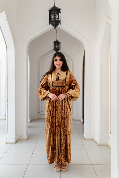 Golden velvet kaftan