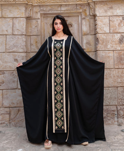 Butterfly embroidered Abaya dress