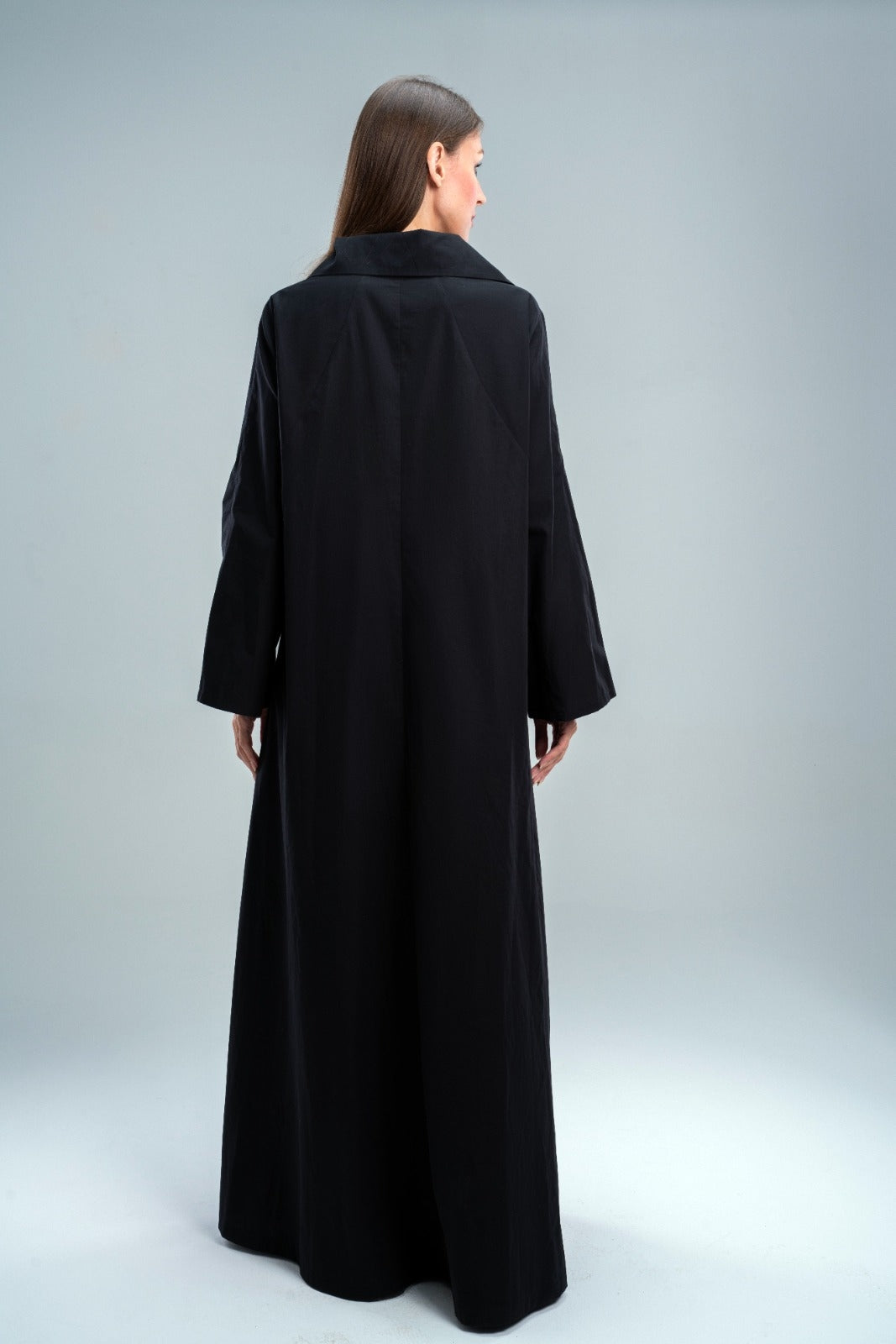 polo collar dress black
