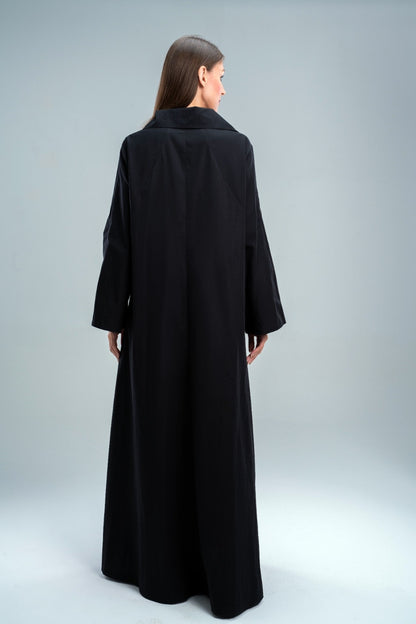 polo collar dress black