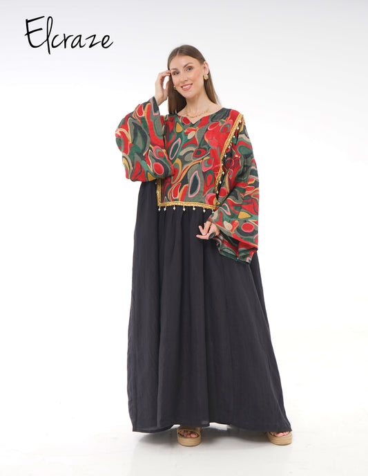 printed cotton galabia dress