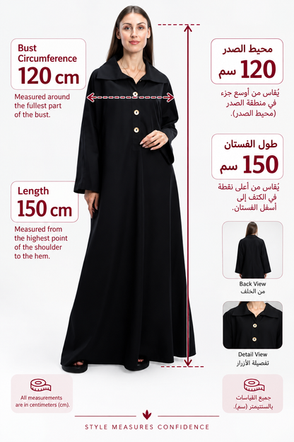 polo collar dress black