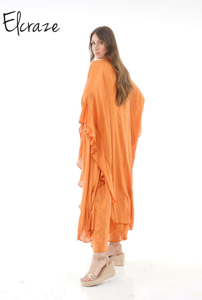 soft cotton flowy cardigan set